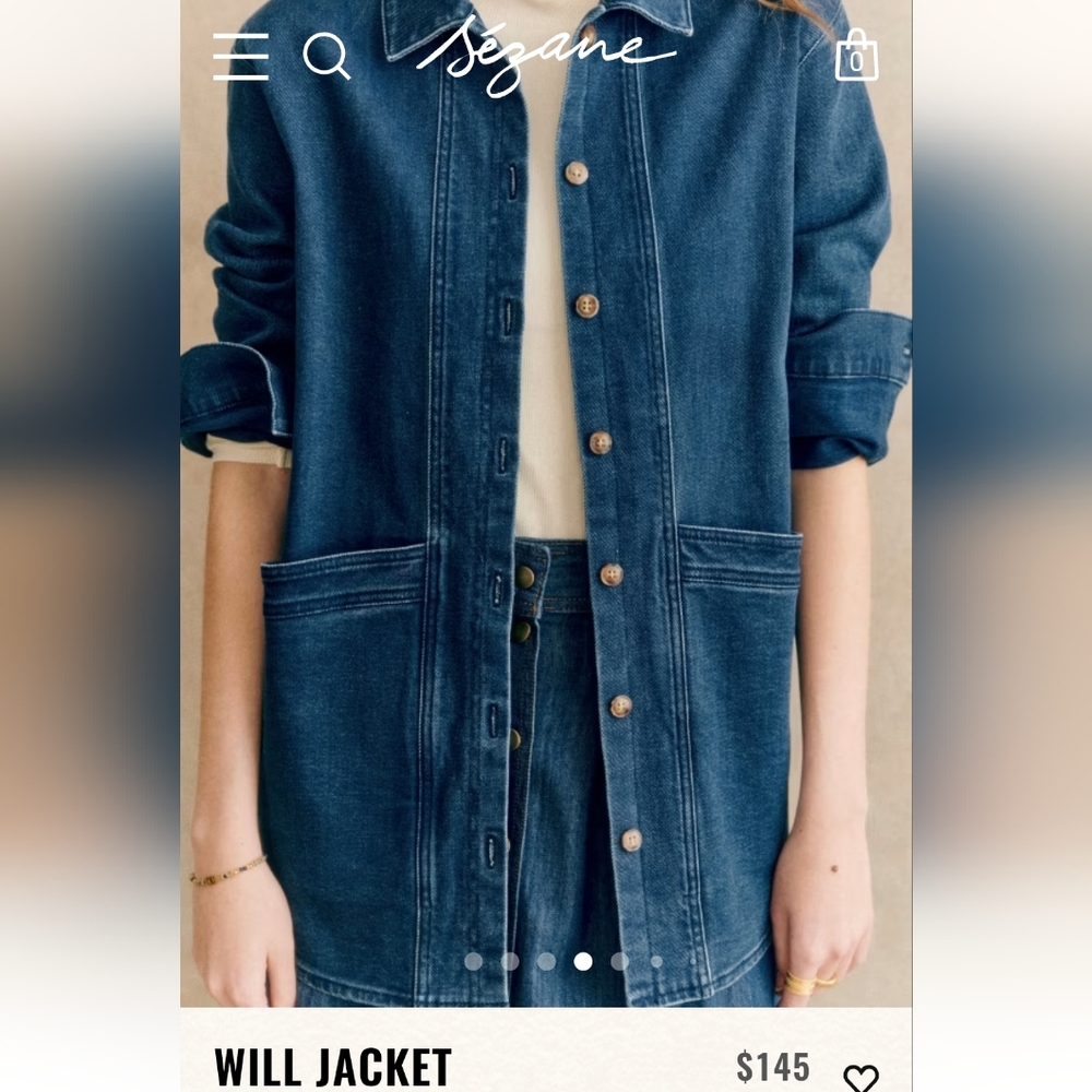 Sezane Will Denim Jacket size Small